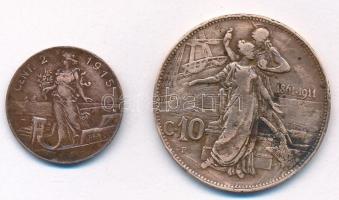 Olaszország 1911R 10c Cu "III. Viktor Emánuel" + 1915. 2c Cu T:2-,3 ph.
Italy 1911R 10 Ce...
