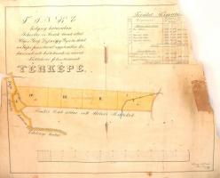 2 db régi térkép: cca 1860 Tinke határában Dessewffy Gyula úr birtokai, sérült 50x60 cm, 1850 Puszta...