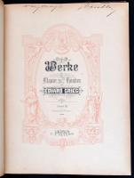 Edward Grieg: Werke für Kalvier zu 2 Händen. Band III. Leipzig, én., C. F. Peters. Aranyozott félvás...