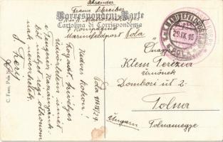 1915 Pola, Pula; K.u.K. Kriegsmarine Marinekaserne / Austro-Hungarian Navy barrack + "K.u.K. Ma...