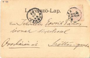 1899 Békés, Római katolikus templom, Uradalmi gőzmalom, Fehér-Körös partja. Véver Oszkár kiadása. Ar...