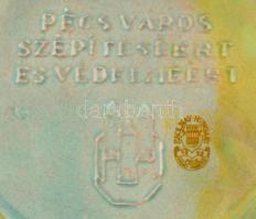 Zsolnay mércés patika edény 500 g-ig, Zsolnay Városszépító és Városvédő emlékérem. d: 10 cm Jelzette...