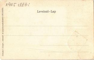 Pécs, Hadapród iskola. Domján I. kiadása. Címeres szecessziós litho keret (r)