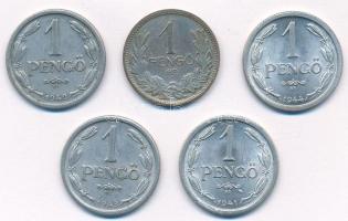 1926. 1P Ag + 1941-1944. 1P Al (4xklf) teljes sor T:3,2