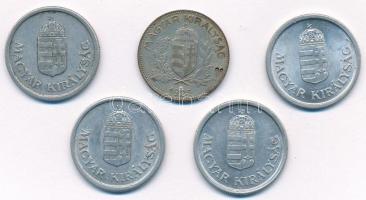 1926. 1P Ag + 1941-1944. 1P Al (4xklf) teljes sor T:3,2