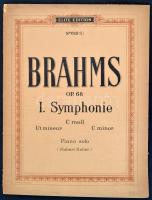 Johannes Brahms: I. Symphonie. C-moll. Op. 68. Piano Solo. Leipzig, én., N. Simrock. Kiadói papírkötésben, szakadt borítóval, 47 p.