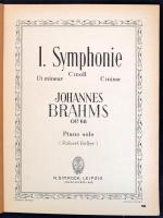 Johannes Brahms: I. Symphonie. C-moll. Op. 68. Piano Solo. Leipzig, én., N. Simrock. Kiadói papírköt...