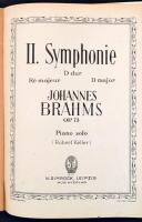 Johannes Brahms: II. Symphonie. D-dur. Op. 73. Piano Solo. Leipzig, én., N. Simrock. Kiadói papírköt...