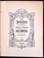 Franz Liszt: Sonate H moll für Klavier zu 2 Händen.  Leipzig, én., C. F. Peters. Kiadói papírkötésbe...