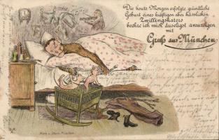 Humor, hangover, animals Litho