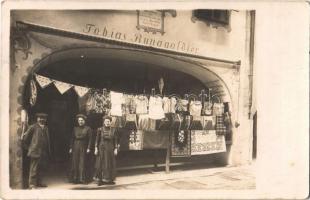 1914 Merano, Meran (Südtirol); Trachtenmode Tobias Runggaldier / folk costume shop. photo + K & k Not-Reserve-Spital No. 1. Meran