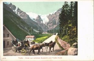 Trafoi (Südtirol), Hotel zur schönen Aussicht und Trafoi Hotel, Edelweis, horse cart