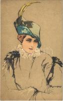 1913 Art Nouveau lady. Grusi 2007. s: F. Rumpf