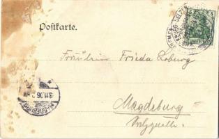 1906 Miltern, Windmühle, Gasthof zur Eisenbahn v. Mewes, Dorfstrasse. W. Lohse / windmill, railway i...