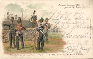 Bavarian soldiers of 1830 Litho