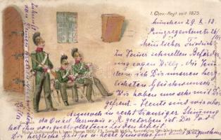 Bavarian soldiers of 1825 Litho