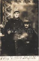 1914 Komárom, Komárnó; vártüzérek rózsával a sapkájukon / K.u.K. Fest. Art. Rgt. No. 6. / WWI Austro-Hungarian military, fort artillery soldiers with roses on their caps. photo