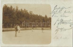 1900 Piliscsaba, Teniszező katonák / Hungarian soldiers playing tennis. photo