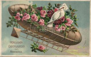 Zeppelin, nameday Embossed Litho