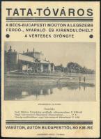cca 1930-1940 Tata-tóváros turisztikai prospektus, fekete-fehér fotókkal. Tóváros, Lindenberg Adolf-ny.