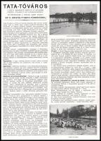 cca 1930-1940 Tata-tóváros turisztikai prospektus, fekete-fehér fotókkal. Tóváros, Lindenberg Adolf-...