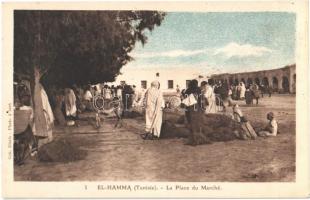 El Hamma, La Place du Marché / market square, donkey