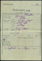 1938 Csikózási igazolvány és fedeztetési jegy, Nagykerekiben kitöltve