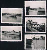 1940 5 db fotó az 1941-ben aknára futott Ungvár és részben a másik Duna-tengerjáró, a Kolozsvár hajókról, 6×8,5 cm