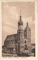 1918 Kraków, Krakau, Krakkó; Kosciól N. Panny Maryi / church + K.u.k. Schweres Artillerieregiment No. 2. cancellation (EK)
