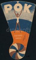 cca 1930 Pók- női dressz reklám, legyező formában, jó állapotban