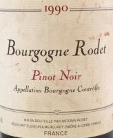 Antonin Rodet pinot noir 1990 bontatlan palack francia vörösbor