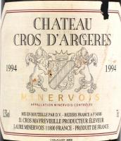Chateau Cros D'Argeres 1994 bontatlan palack francia vörösbor