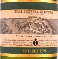 Hacienda Zorita Sauvignon Blanc 2004 bontatlan palack spanyol fehérbor