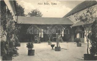 1914 Árpatarló, Ruma; Adler szálloda, udvar / Hotel Adler, courtyard