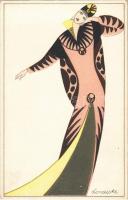 Mode / Art Nouveau lady fashion. Wiener Werkstätte No. 853. s: Otto Lendecke