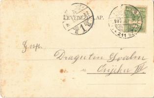 1907 Hódság, Odzaci; Templom utca, Római katolikus templom, Hotel Christian szálloda. Kiadja Rausch ...