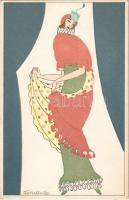 Mode / Art Nouveau lady fashion. Wiener Werkstätte No. 852. s: Otto Lendecke