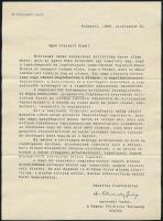 1936 Dr. Cholnoky Jenő (1870-1950) gépelt, fejléces levele, amelyben a hamarosan megjelenő 5 kötetes Föld és élete c. munkájáról tájékoztat, Cholnoky Jenő saját kezű aláírásával, megrendelő lappal, névre szóló borítékkal.