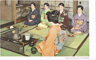 Hostess and guests at tea ceremony, Japanese folklore (EK)