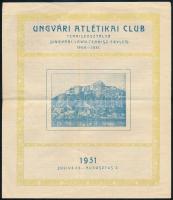 1931 Az Ungvári Athlétikai Club Teniszosztálya által rendezendő nemzetközi teniszverseny programja négy nyelven, hajtva, jó állapotban, 4p