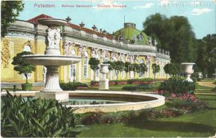 Potsdam, Schloss Sanssouci, Oberste Terrasse / palace, upper terrace, fountain