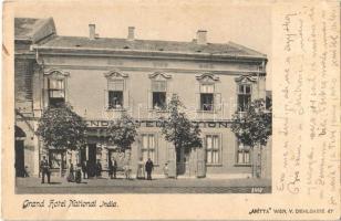 1907 India, Indija; Nemzeti szálloda / Grand Hotel National. Anitta Wien + INDIA - VINKOVCE 170. SZ. vasúti mozgóposta bélyegző (Rb)