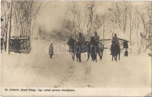 Egy ruthén paraszt kihallgatása télen. Dr. Kollarits József főhdgy. Hadifénykép Kiállítás / WWI K.u.K. (Austro-Hungarian) military in winter. So. Stpl (EK)