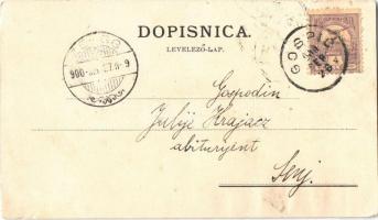 1900 Goszpics, Gospic; látkép, templomok / general view with churches. Naklada Lavoslava Vukelica (E...