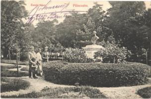 1909 Piliscsaba, Északi tábor, Ferenc József szobor. Újhelyi Lajos kiadása