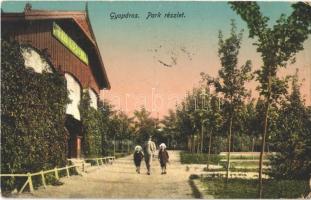 1914 Gyopáros (Orosháza), park, Községi vendéglő. Wigner Géza kiadása (EK)