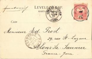 1901 Goszpics, Gospic; utca, templom / street view, church. Naklada M. Kolaccvic No. 327. (vágott / ...