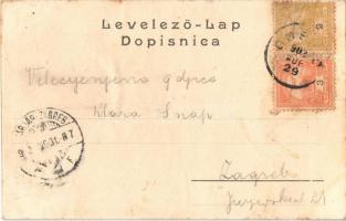 1902 Goszpics, Gospic; Honvéd laktanya / K.u.K. military barracks (r)