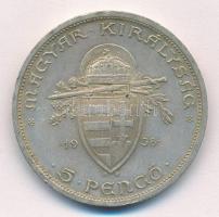 1938. 5P Ag "Szent István" T:2 
Adamo P8.1