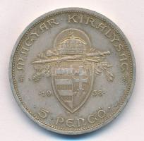 1938. 5P Ag "Szent István" T:2 
Adamo P8.1